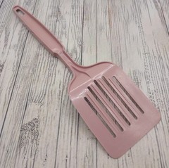 Vintage Ekco Pink Nylon Slotted Short Small Spatula Lightweight Plastic USA