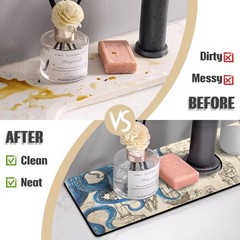 Sink Faucet Absorbing Mat, 2 Pack Drying Mat Around Faucet Sink Splash Guard …