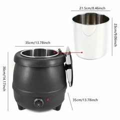 10L Commercial Electric Soup Kettle Warmer Restaurant Countertop Pot
