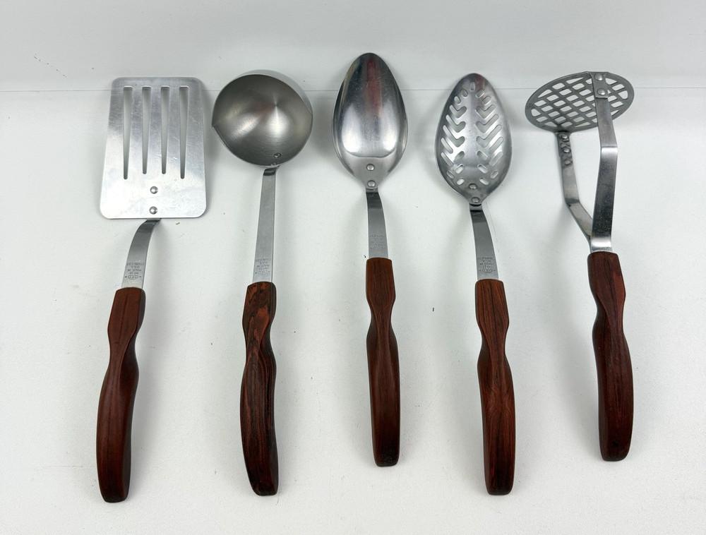 Vtg Cutco Cooking Utensil Set of 5 No. 16 15 14 13 12 Spoon Spatula Ladle Masher