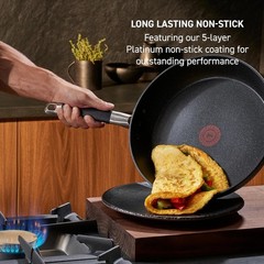 T-fal Stone Force Platinum Non Stick Cookware Set 12 Piece, Oven Black