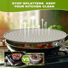 Silicone Splatter Screen for Frying Pan 13 Inch Foldable Handle Black