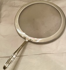 All-Clad Splatter Screen 13” Stainless Steel Grease Oil Mesh Guard Curved Handle