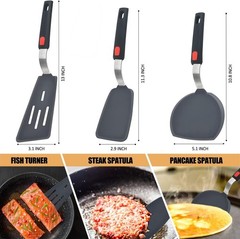 Juego de 3 espátulas de silicona para cocinar, resistentes al calor,hasta 600 °F