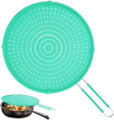 Splatter Screen for Frying Pan Grease Splatter Guard Heat-Resistant Shield