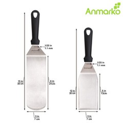 METAL SPATULA STAINLESS STEEL AND SCRAPER PROFESSIONAL CHEF GRIDDLE SPATULAS SET