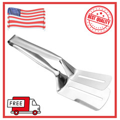 Stainless Steel Steak Clamp Food Bread Meat BBQ Clip Tongs Kitchen Cooking Tool