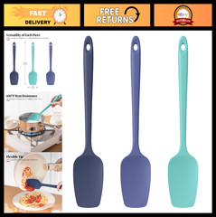 Heat-Resistant Silicone Spoon Spatula Set – Non-Stick, BPA-Free, 600ºF, 3-Piece