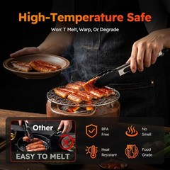 3 Packs Non Stick Kitchen Tongs with Silicone Tip for Cooking BBQ Baking 9″