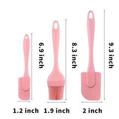 3Pcs Silicone Oil Brush Spatula Set Baking BBQ Party Basting Pastry Kitchen Tool