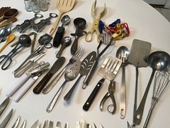 Bundled Lot ~50+ Kitchen Cooking Serving Utensils Tools Gadgets Knives etc.