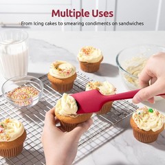 BPA Free Heat Resistant Silicone Spatula Set – Essential Kitchen Tools in Red
