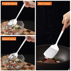 HOMQUEN 4pc Silver Stainless Steel Kitchen Utensils Set