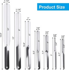 7 Packs Caulking Spatula Tool Set, Stainless Steel Multi-Size Caulk Finishing Sp