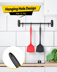 Pack of 2 Silicone Wok Spatula, Non-Stick, Heat Resistant, Easy to Clean and Dis