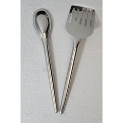 MIU 2 PC Set 18/10 Stainless Steel Utensils Spoon Slotted Spatula Flipper
