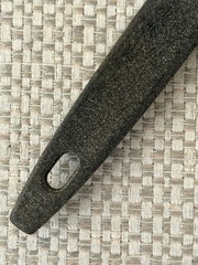 Vintage Unbranded Short Handle Slotted Spatula Turner Flipper Stainless USA 10½”