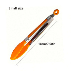 Mini Kitchen Tongs for Cooking – 7″ Small Serving Food Tongs with Nylon Tips