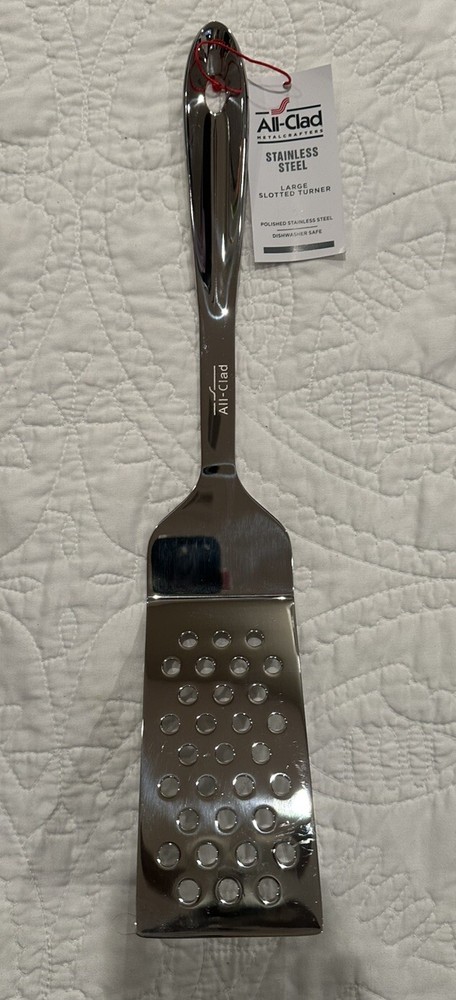 NWT All-Clad Long Slotted Spatula Stainless Steel Polished 15” Turner