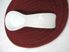 CORNINGWARE TABLEWARE CASUAL CHINA SOLID WHITE CERAMIC SPOON REST