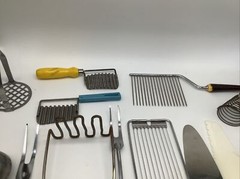 Lot Of 17 Wood Plastic Lucite Farmhouse Kitchen Utensils Masher Spatula Vintage