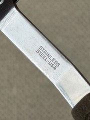 Vintage Unbranded Short Handle Slotted Spatula Turner Flipper Stainless USA 10½”