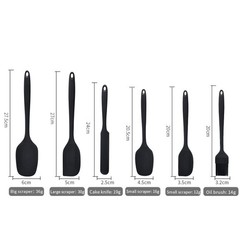 New 6 Piece Silicone Kitchen Utensil Set with Spatulas Scrapers and Oil Brush
