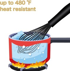 Dishwasher Safe Silicone Whisk, Sealed Waterproof Design Set of 3, Profession…