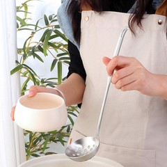 2 Pcs Soup Ladle Colander Metallic Frosting Flatware Cookware Serving Long Handl