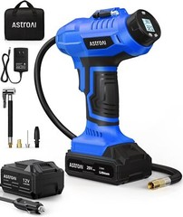 Cordless Tire Inflator Air Compressor 20V,Rechargeable Battery Portable Air Pump