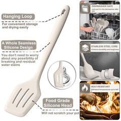 SILICONE KITCHEN COOKING UTENSILS SET 43 PCS HEAT RESISTANT KHAKI COOKING UTENSI