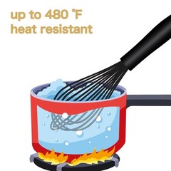OYV Dishwasher Safe Silicone Whisk, Sealed Waterproof Design Set of 3,