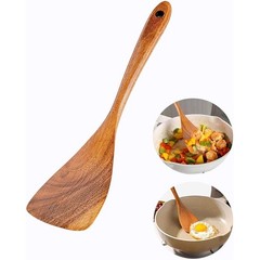 Wooden Cooking Spatula Heat Resistant Non Stick Kitchen Utensil Ergonomic Gift