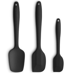 SILICONE SPATULA 3PIECE SET ERGONOMIC HANDLE HIGH HEATRESISTANT SPATULAS NONSTIC