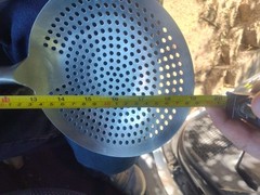 LARGE SLOTTED ROUND SPOON STAINLESS STEEL COMMERCIAL GRADE SKIMMER STRAINER CHEF