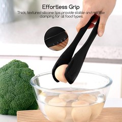 11 Inch Silicone Tongs for Cooking Heat Resistant, Lightweight Non-Scratch St…