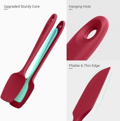 BPA Free Heat Resistant Silicone Spatula Set – Essential Kitchen Tools in Red