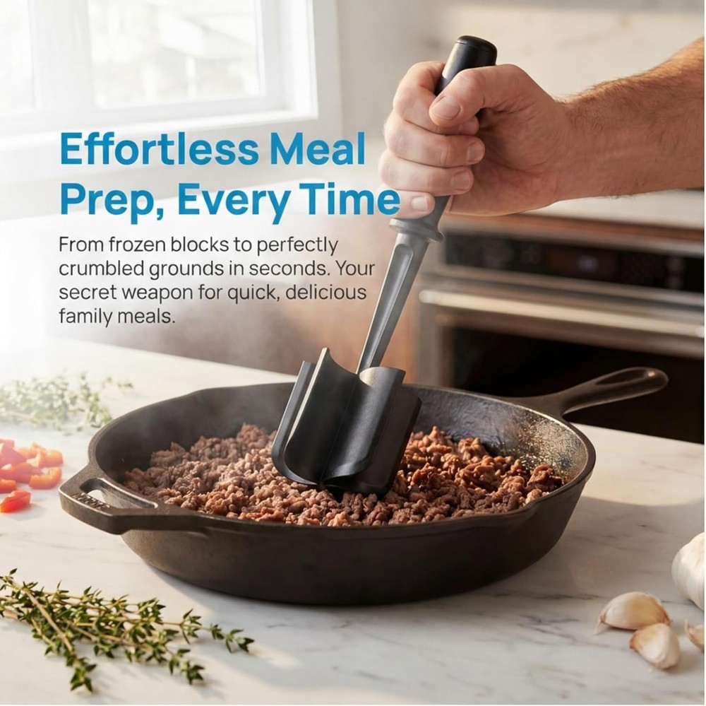 Kitchen Cooking Premium Heat Resistant Meat Potato Masher 5 Blades Non Stick New