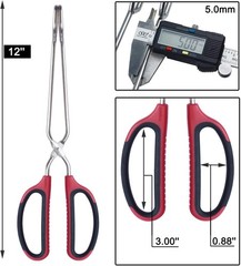 Stainless Steel Scissor Tongs with Comfort-Grip Handle 12-Inch, Set of 2