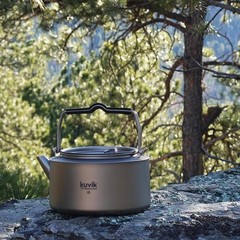 Kuvik Titanium Kettle 1.0L (33.8 oz) – Ultralight and Compact Kettle for Back…