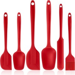 Silicone Spatula Set 6 Pack Food Grade Kitchen Utensils with Silicone Brush
