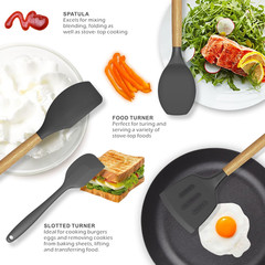 Silicone Cooking Utensils Kitchen Utensil Set – 446°F Heat Resistant Silicone Ki