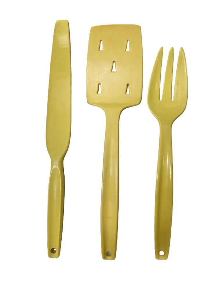 Yellow Plastic set VIP Sales in USA Set of 3 Spoon Spatula and Icing