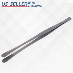 2 Pcs Kitchen Tweezer 12″ Straight & Round Tip Set Long Food Tongs Chef DIY Tool