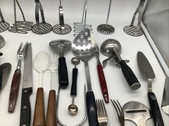 28 Metal + Plastic Wooden Stainless Kitchen Utensils Tools Fork Knife Mashers ++