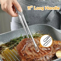 2×Stainless Steel Grill Tongs Kitchen Tweezers Cooking BBQ Steak Clamp Pastry US