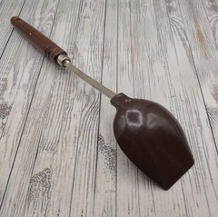 Vintage Brown Nylon Solid Serving Basting Spoon Farmhouse Wood Handle Unbranded