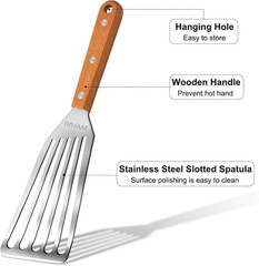 Fish Turner Spatula Stainless Steel 11 Metal Slotted Spatula for Non Stick …