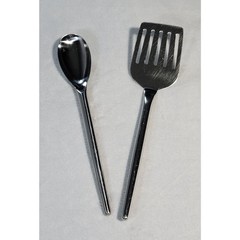 MIU 2 PC Set 18/10 Stainless Steel Utensils Spoon Slotted Spatula Flipper