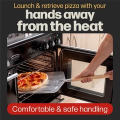 12″ Perforated Pizza Peel, Non-Stick Aluminium Paddle for XL Pizzas, Restaurant